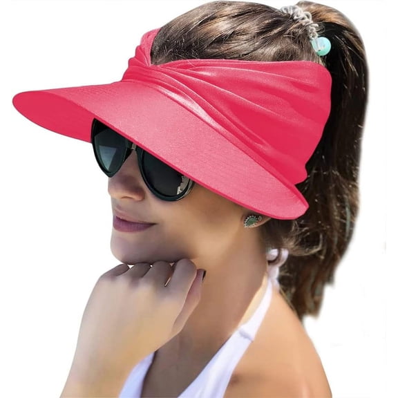 Sun Hat Women Sun Beach Visor Cap UV Protection with Wide Brim for Sports Beach Golf Hiking
