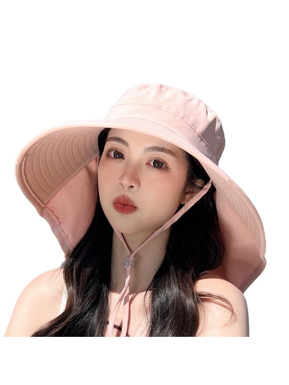 Sun Hat Womens UV Protection Fishing Hat Foldable Waterproof Hiking Hat Women Wide Brim Gardening Hat with Neck Flap