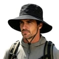 thumbnail image 1 of Sun Hat for Men,UPF50+ Wide Brim Boonie Hat Sun Hat Foldable Mesh Lined Fishing Hat for Sai Hiking Beach Garden Black, 1 of 6
