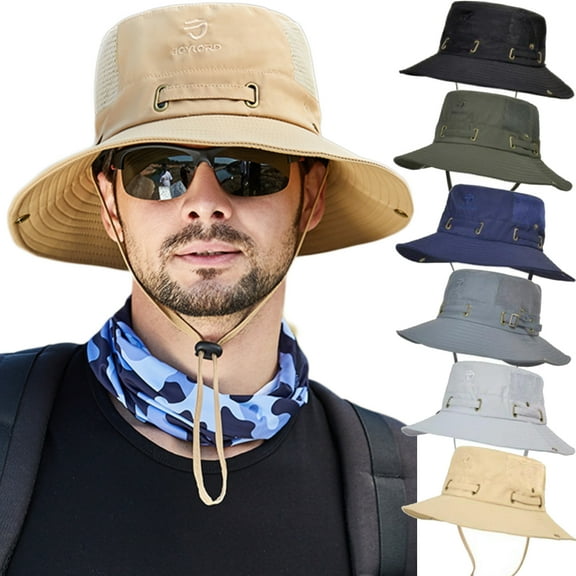Sun Hat for Men Women Fishing Hat Wide Brim Safari Hat Waterproof Bucket Hats UV Protection Boonie Hat for Hiking Beach Garden