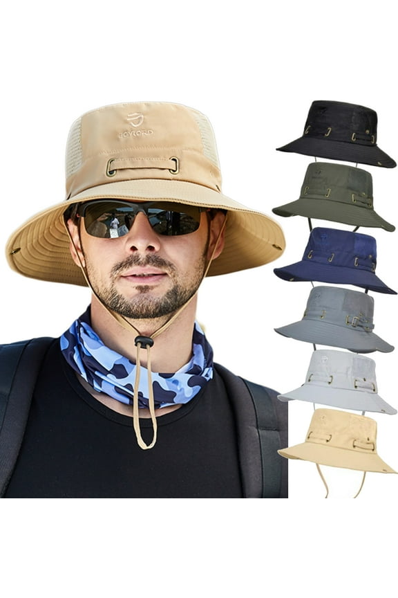 Sun Hat for Men Women Fishing Hat Wide Brim Safari Hat Waterproof Bucket Hats UV Protection Boonie Hat for Hiking Beach Garden