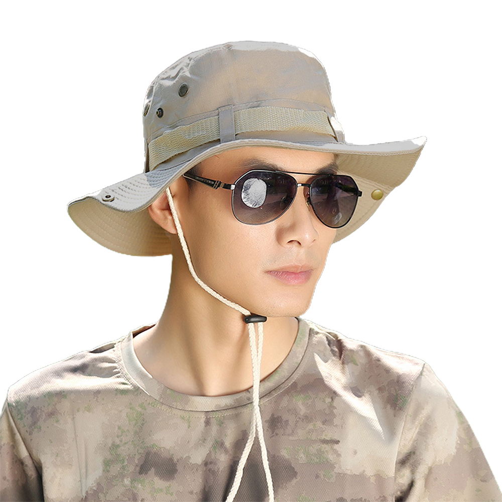 Bush Hat WANYI 360° Sun Hat, Men's UV Protection, 12 Cm Wide Brim, Safari Hat, Summer Outdoor Fishing Hat, , , Hiking Bucket Hat, Boonie Hat, Waterproof Hiking Hat, Fishing Hat, Army Fishing Hats