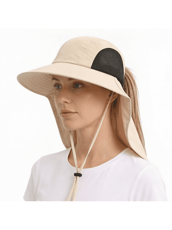 Sun Hat for Men & Women Wide Brim UPF 50+ UV Protective Hat with Neck Flap for Hiking, Fishing & Outdoor Activities