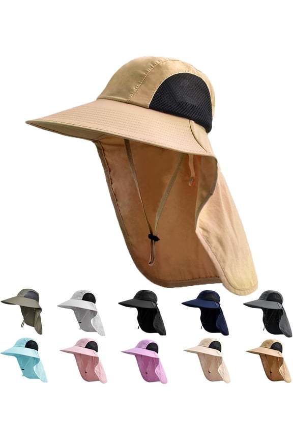 Sun Hat for Men Women with Neck Flap,UPF 50+ UV Protective Hiking Fishing Hats,Wide Brim Sun Hat for Women&Men