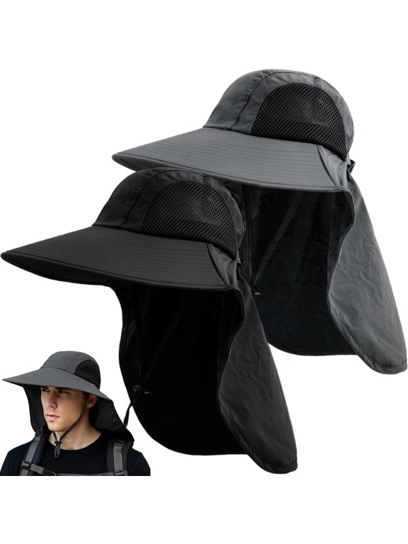 Sun Hat for Men Women with Neck Flap,UPF 50+ UV Protective Hiking Fishing Hats,Wide Brim Sun Hat for Women&Men