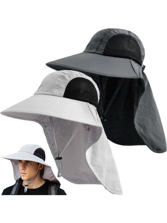 Sun Hat for Men Women with Neck Flap,UPF 50+ UV Protective Hiking Fishing Hats,Wide Brim Sun Hat for Women&Men