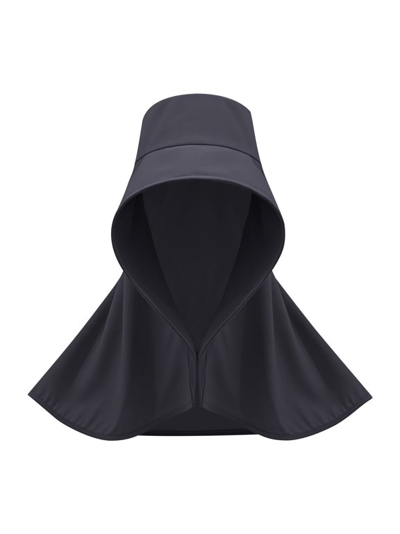 Sun Hat for Men Women with Neck Flap Wide Brim UV Protection Hat Shoulder Cover Summer Outdoor Hiking Fishing Hats Black