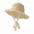 thumbnail image 1 of Sun Hat for Outdoor Enthusiasts Wide Brim Straw Beach Hat with Lace Trim and Adjustable Tie for Travel Gardening Women Beige, 1 of 4