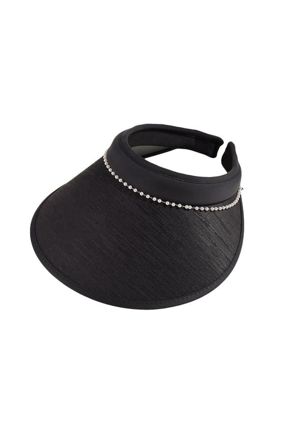 Sun Hat for Women Foldable Fedora Style Beach Poolside Looks Lady Visor Wide Brim Spring And Summer Chin Strap Bow Small Face Effect Travel Outd