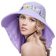 thumbnail image 1 of Sun Hat for Women Neck Flap Wide Brim UV Protection UPF 50+ Foldable Fishing Cap with 2 Replaceable Ribbon by Solaris, 1 of 6