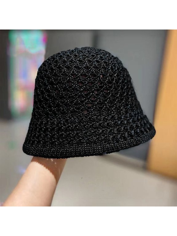 Sun Hat for Women Summer Straw Beach Hats Floppy Crochet Hat UV Protection Travel Bucket Hat Foldable Packable