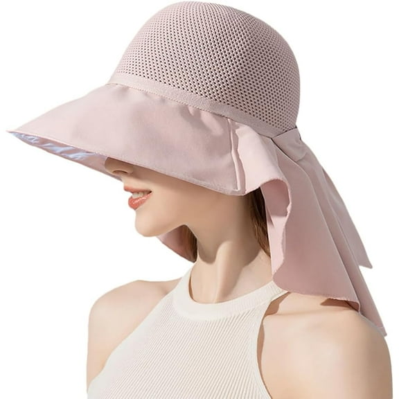 Sun Hat for Women UPF 50  UV Sun Protection Wide Brim Foldable Summer Beach Bucket Cap with Neck Flap Outdoor