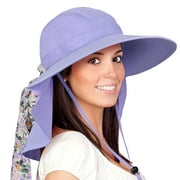 Sun Hat for Women Wide Brim Summer Beach Hat with Neck Flap, UPF 50+ Fishing Hat for Hiking Beach