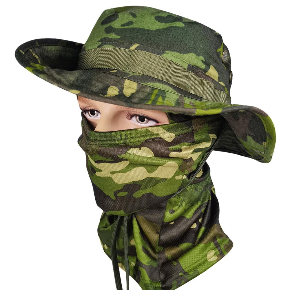 Sun Hat with Neck Flap Face Cover UV Protection Workwear Cap Wide Brim