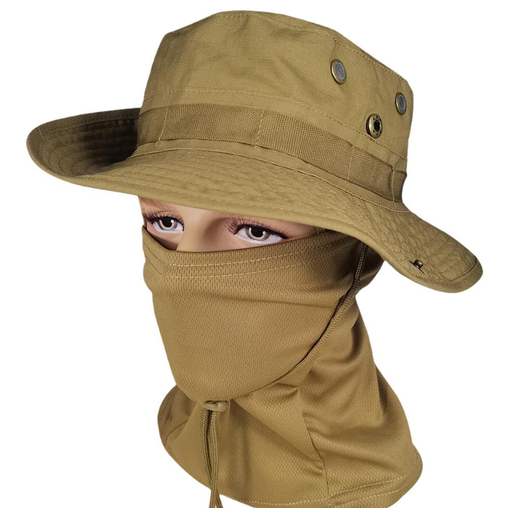 Sun Hat with Neck Flap Face Cover UV Protection Workwear Cap Wide Brim