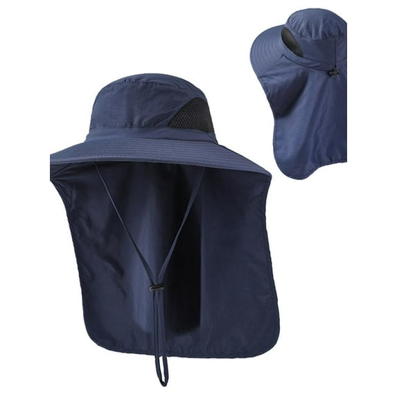 Sun Hat with Neck Flap Sun Protection Outdoor Hiking Hat Wide Brim