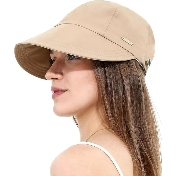 Sun Hat with Ponytail Hole for Women Summer Quick Dry Wide Brim Waterproof Beach Hat UV Protection Baseball Cap UPF 50 