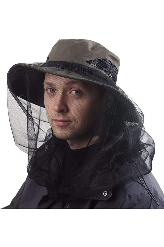 Sun Hat with Removable Mesh Head Net Safari Hat Outdoor UV Protection