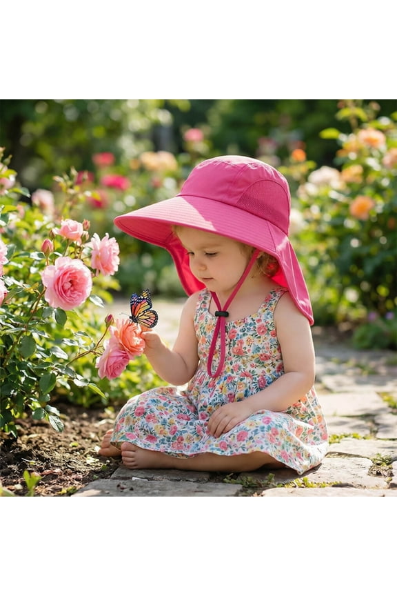 Sun Hat with Wide Brim for Outdoor Activities UPF 50+ Summer Beach Gardening Travel Packable and Comfort for Casual Use, 6-10, Watermelon Red