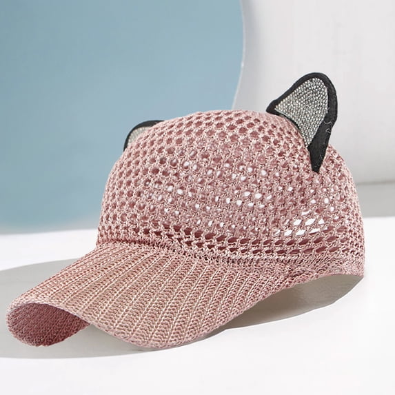 Sun Hats For Women Cute Polyester Mesh Knitted Baseball Cap Breathable Adjustable For Summer Outdoor Casual Fashion Hat Beach Hat