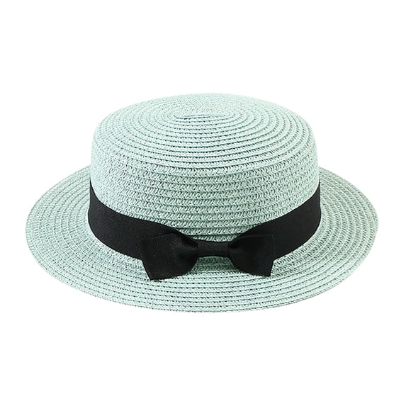Sun Hats | Kids Girls Boys Summer Fedora Straw Hat Wide Brim Floppy Beach Sun Cap Visor Hat Green