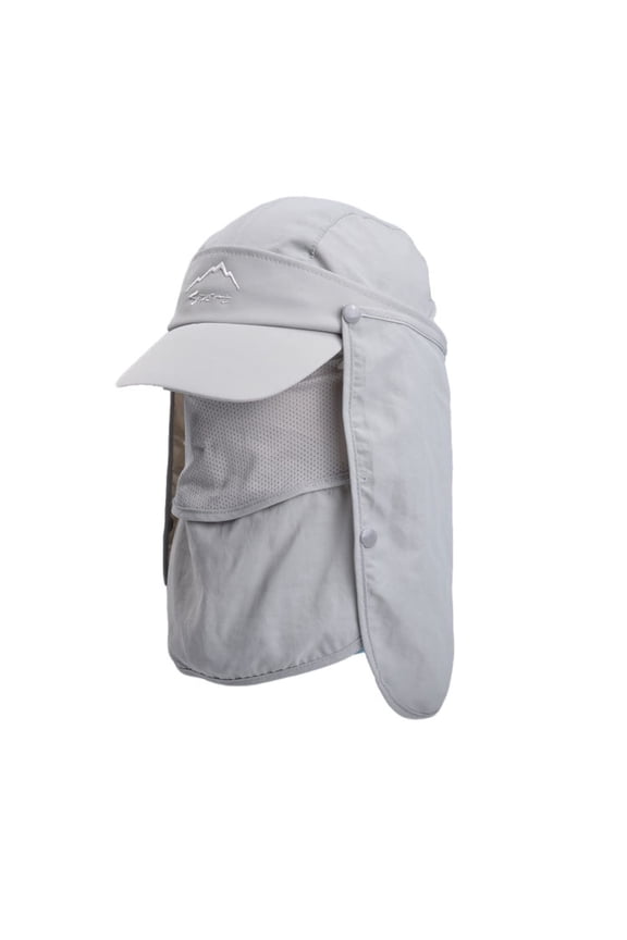 Sun Hats for Men, Bucket Cap with Face Cover/ Neck Flap, Sun-Proof Quick-Drying Mesh, Summer Folding Packa Baseball Cap, Fishing, Going, Gardening Caps Outdoor, Light Gray