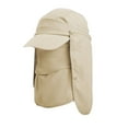 thumbnail image 1 of Sun Hats for Men, Bucket Cap with Face Cover/ Neck Flap, Sun-Proof Quick-Drying Mesh, Summer Folding Packable Baseball Cap, Fishing, Going, Gardening Caps Outdoor, Khaki, 1 of 7