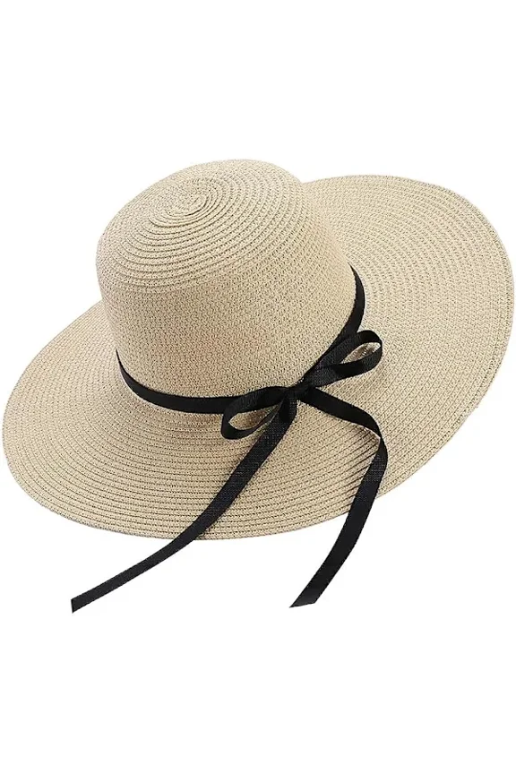 Sun Hats Summer Hat for Women, Large Hat, Wide Brim, Straw, Foldable