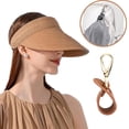 thumbnail image 1 of Sun Hats for Women, Beach Hats for Women, Khaki Summer Large Brim Straw Hat with 1pc Brown Hat Clip is Equipped with An Adjustable Elastic Buckle and The Inside is Equipped with A Sweat Band, 1 of 7