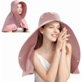 thumbnail image 1 of Sun Hats for Women,Beach Hiking Gardening Fishing Hat with Ponytail Hole Neck Flap Wide Brim Outdoor Sun Protection, Womens Visor, Floppy Sun Hats for Women,Head Umbrella Hat,Wide Brim Sun Hat, 1 of 6