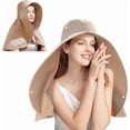 thumbnail image 1 of Sun Hats for Women,Beach Hiking Gardening Fishing Hat with Ponytail Hole Neck Flap Wide Brim Outdoor Sun Protection, Womens Visor, Floppy Sun Hats for Women,Head Umbrella Hat,Wide Brim Sun Hat, 1 of 6