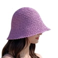 thumbnail image 1 of Sun Hats for Women CQXIDFH Wide Brim Floppy Straw Sun Hat, Foldable Woven Bucket Hat, UV Protection Summer Beach Travel Headwear for Women, Muslim Hat (Purple, M), 1 of 3