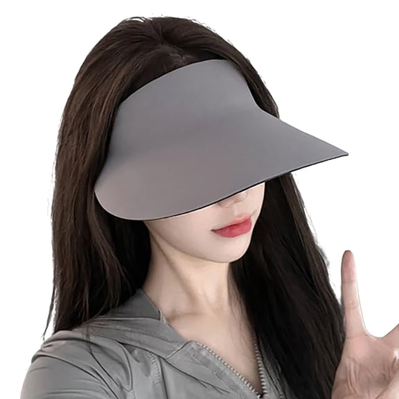 Sun Hats for Women UV Protection, Packable Sun Hat Women, Ponytail Fordable Sports Sun Hat, Women Large Brim Summer UV Protection Beach Cap Sun Visor Hats, Light Gray