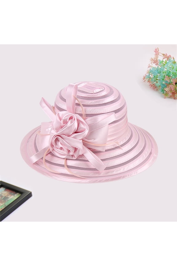 Sun Hats for Women UV Protection, Pink Spring Summer Mesh Sunshade Flower Temperament Sun Dome Hat, Women Sun Hat, One Size, Sun Hat for Women, Womens Sun Hats