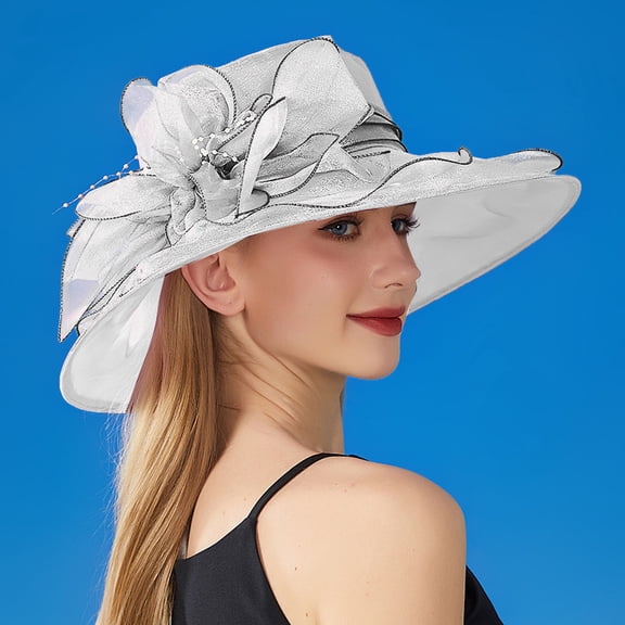 Sun Hats for Women UV Protection, White Unisex Steam Punk Top Hat Fashion Ribbon Decorative, Packable Sun Hats for Women Travel, One Size, Large Sun Hats for Women, Plastic Men's Sun Hats