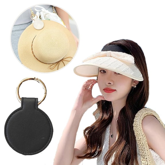 Sun Hats for Women, Visor Hats for Women with 1pc Black Hat Clip, Beige Summer Adjustable Bow Empty Beach Hats Offers Excellent Sun Protection on Summer Days and Keep You Cool Forever