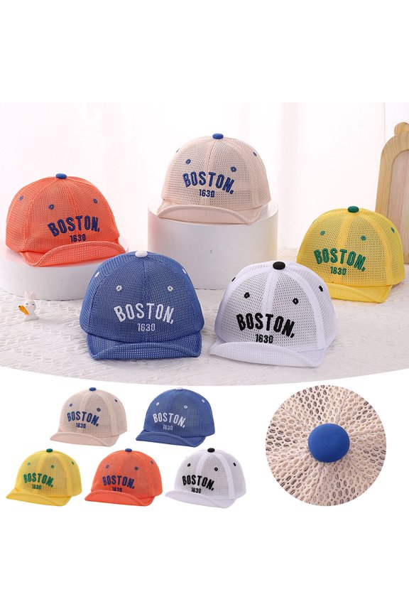 Sun Hats for Kids Kids Mesh Breathable Flip Brim Sun Hat Letter Print Outdoor Khaki One Size