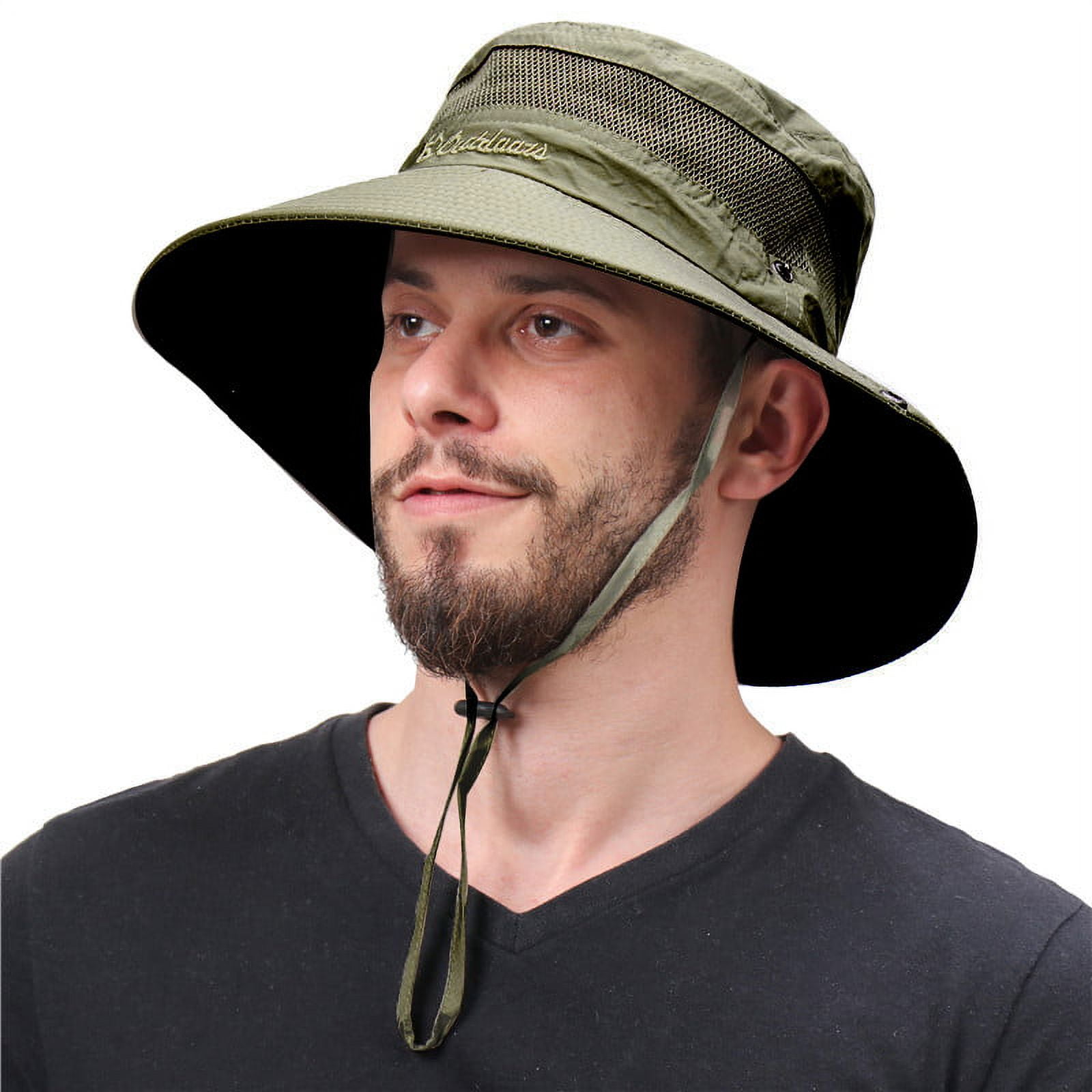 Sun Hats for Men Fishing Hat Beach Hat Gardening Waterproof Wide Birm  Bucket Hat UV Protection Fishing Hiking Green