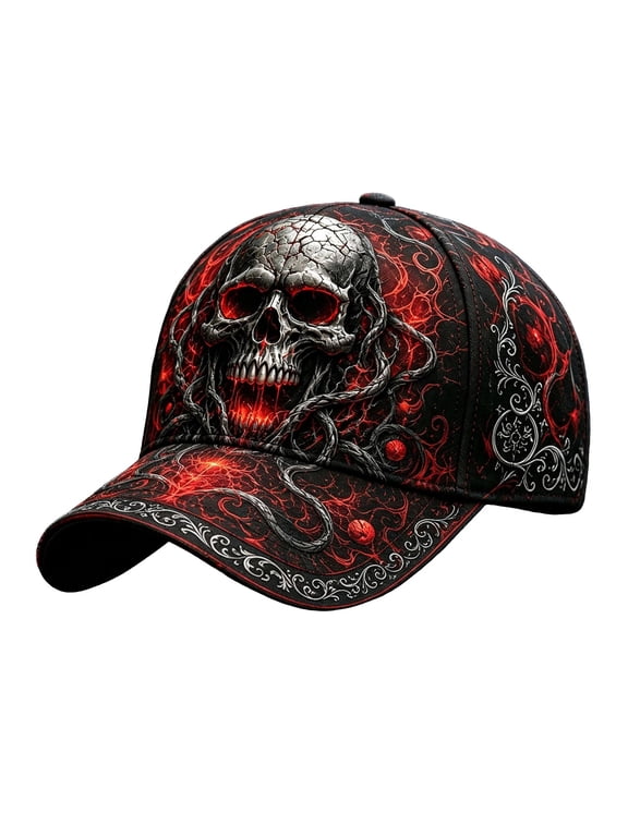 Sun Hats for Men Halloween Print Visor Skeleton Design Sunshade Hat