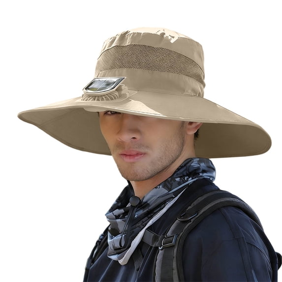 Sun Hats for Men Solar Powered Hat with Fans Long Lasting Battery Outdoor Sun Hat