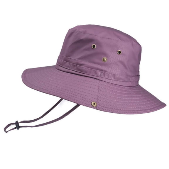 Sun Hats for Men, Sun-Proof Outdoor Fisherman's Hat, Big Brim Mountaineering Surfing Quick-Drying UPF 50  UV Protection Caps, Folding Packab, Purple
