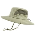 thumbnail image 1 of Sun Hats for Men UV Protection, Floppy Bucket Hats, Unisex Wide Brim Boonie Hat Breathable Beach Hat for Fishing Hiking Safari Outdoor, Khaki, 1 of 7
