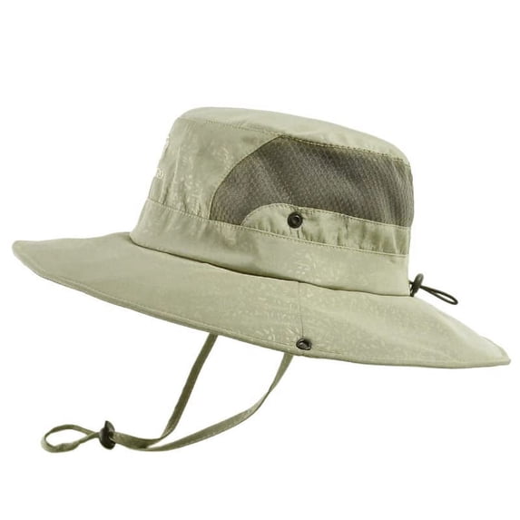 Sun Hats for Men UV Protection, Floppy Bucket Hats, Unisex Wide Brim Boonie Hat Breathable Beach Hat for Fishing Hiking Safari Outdoor, Khaki