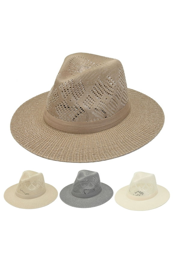Sun Hats for Men Wide Brim Panama Hat Beach Hat Straw Hats for Men Sun Protection Foldable Men Fedora Hats UPF50