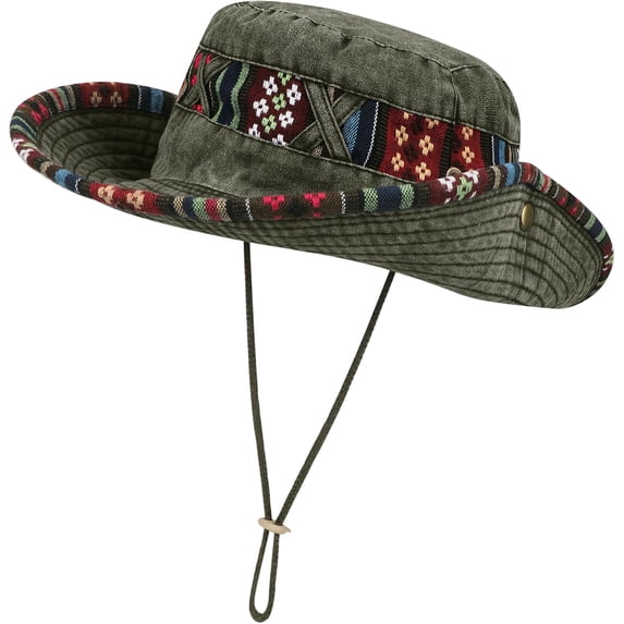 Sun Hats for Men Women Bucket Hat UPF 50+ Boonie Hat Foldable UV Protection Cotton Hat for Hiking Beach Fishing Summer Safari