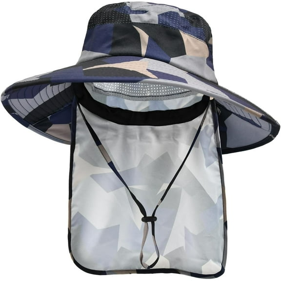 Sun Hats for Men Women Fishing Hat UPF 50  Breathable Wide Brim Bucket Hats Summer UV Protection Safari Hat with Neck Flap