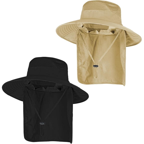 Sun Hats for Men Women Fishing Hat UPF 50  Breathable Wide Brim Bucket Hats Summer UV Protection Safari Hat with Neck Flap