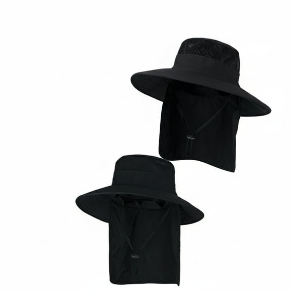 Sun Hats for Men Women Fishing Hat UPF 50  Breathable Wide Brim Bucket Hats Summer UV Protection Safari Hat with Neck Flap