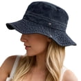 thumbnail image 1 of Sun Hats for Men Women Uni Casual Denim Wide Brim Summer Beach Outdoor Sun Hat Lightweight Breathable Protective Headwear Black, 1 of 4