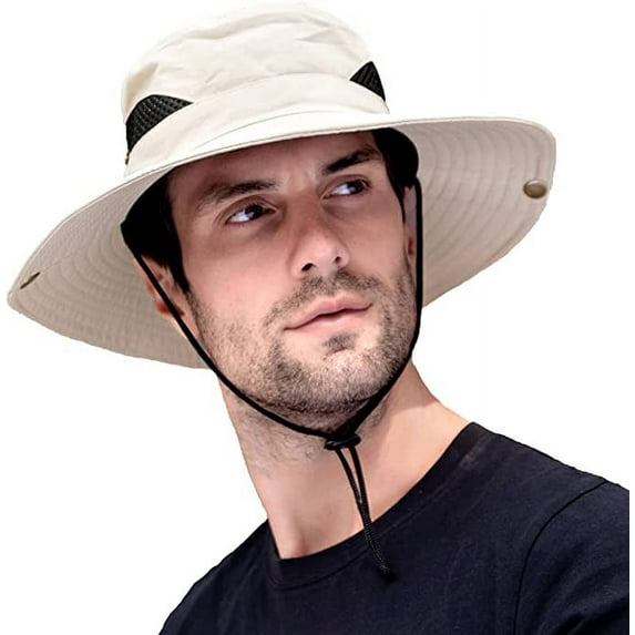 Sun Hats for Men/Women, Wide Brim Bucket Hat Waterproof Breathable Packable Boonie Hat for Fishing UPF 50 UV Protection